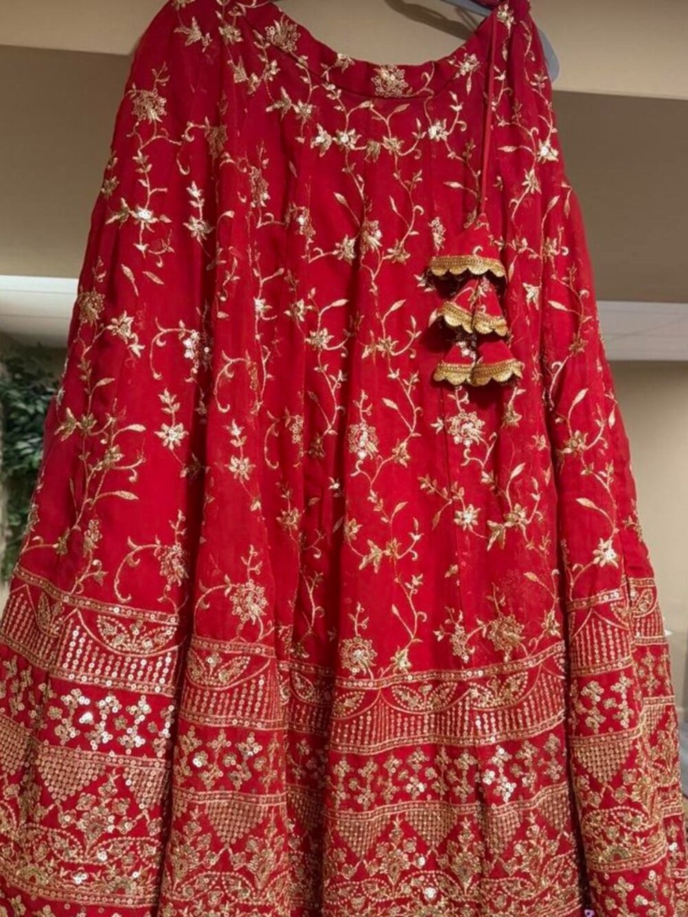 Red and Gold lehanga choli